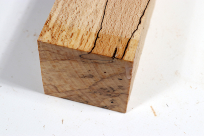 Square Beech spalted 395x65x65mm - GestBu0558