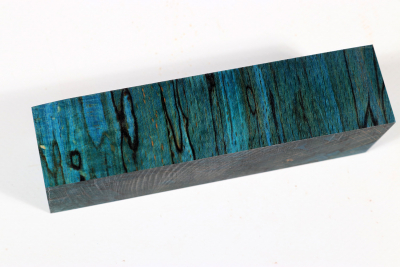 Knife Blank Beech spalted blue stabilized XCut - Stabi3324