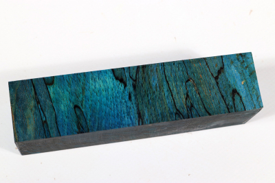 Knife Blank Beech spalted blue stabilized XCut - Stabi3325