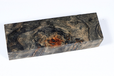 Knife Blank Poplar Burl black stabilized - Stabi3170