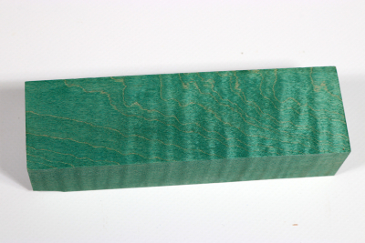 Knife Blank Curly Maple green stabilized - Stabi2747