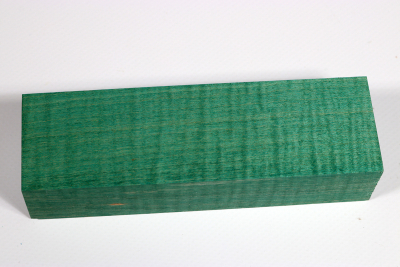 Knife Blank Curly Maple green stabilized - Stabi2754