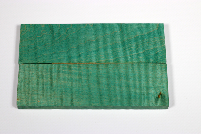 Messergriffschalen Riegelahorn grün stabilisiert - Stabi2759