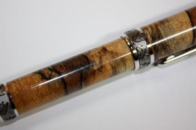 Pen Blank Beech spalted X-cut stabilized large