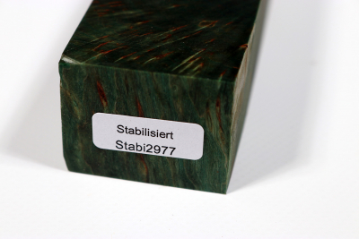 Messergriffblock Karelische Maserbirke X-Cut grün stabilisiert - Stabi2977