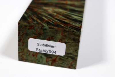 Messergriffblock Karelische Maserbirke X-Cut grün stabilisiert - Stabi2994